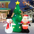 6FT Inflatable Christmas Tree & Santa Claus w/ LEDs & Air Blower Yard Decoration K8825