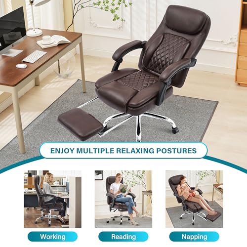 Black Heated Ergonomic Office Chair with Footrest B6158