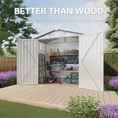 5'x3' Gray Metal Outdoor Storage Shed with Windows and Lockable Door E176