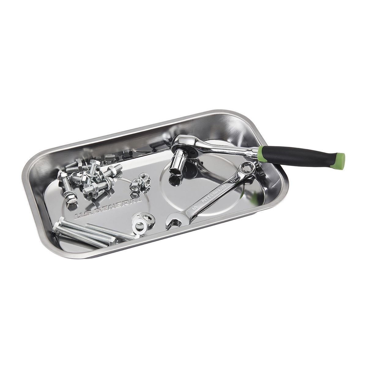 9-1/2 in. x 5-1/2 in. Magnetic Stainless Steel Parts Tray M13060