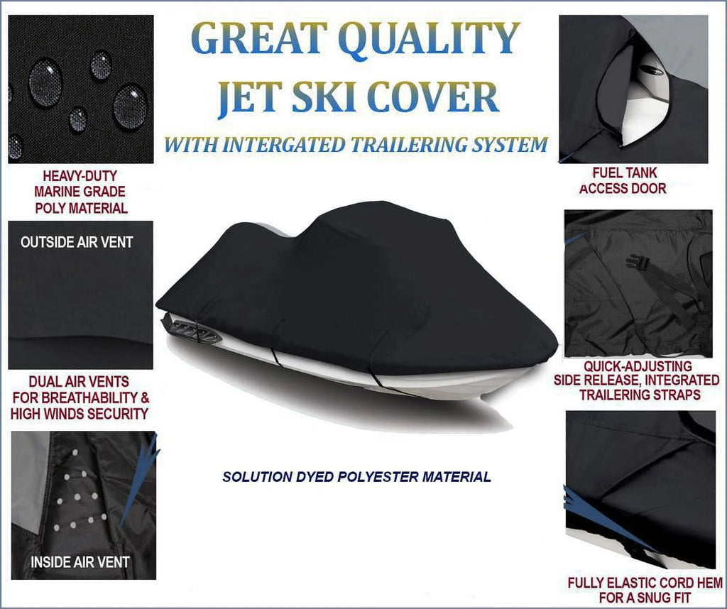 Black 600 Denier Jet Ski PWC Watercraft Cover I3965