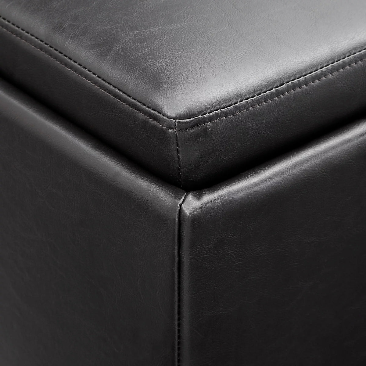 Dark Brown Faux Leather Storage Ottoman with 4 Trays P387459