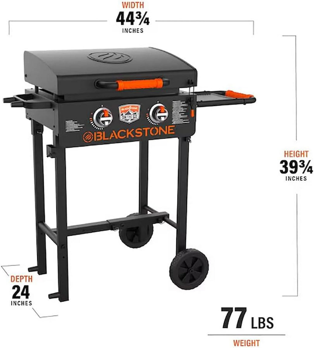 22 inch Propane Flat Top Gas Grill with Hood and Stand J92693