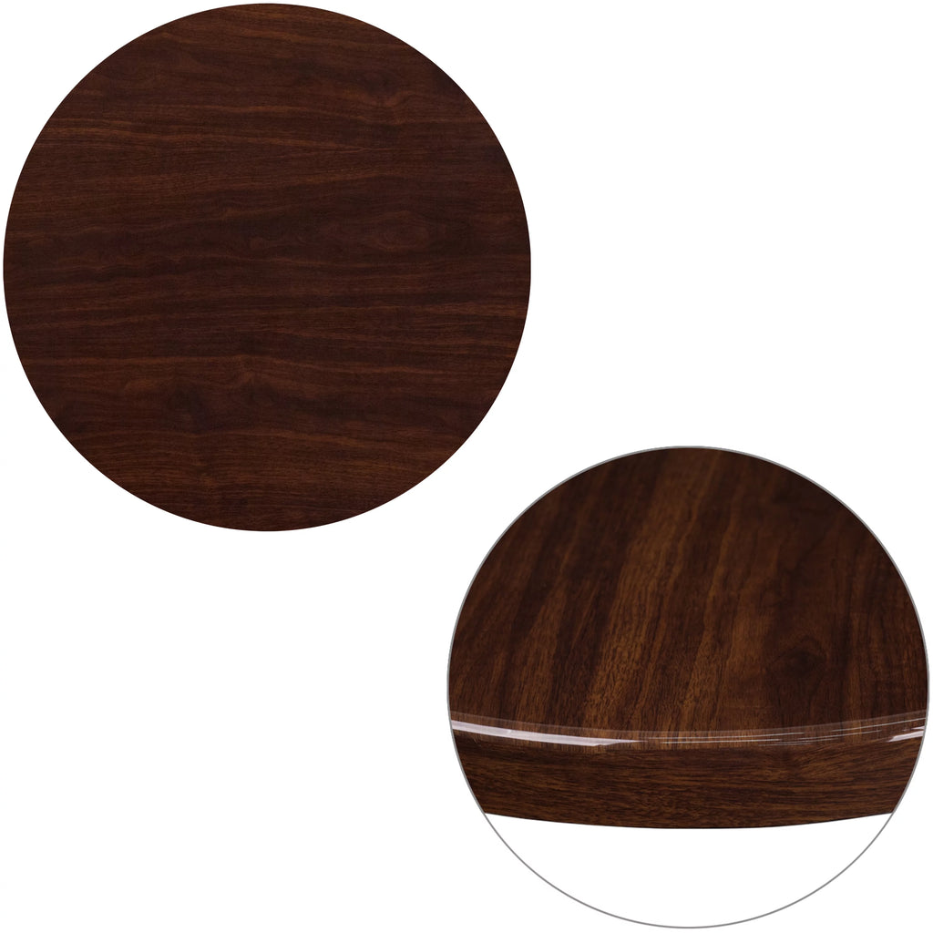 24" Round High-Gloss Walnut Resin Table Top O248