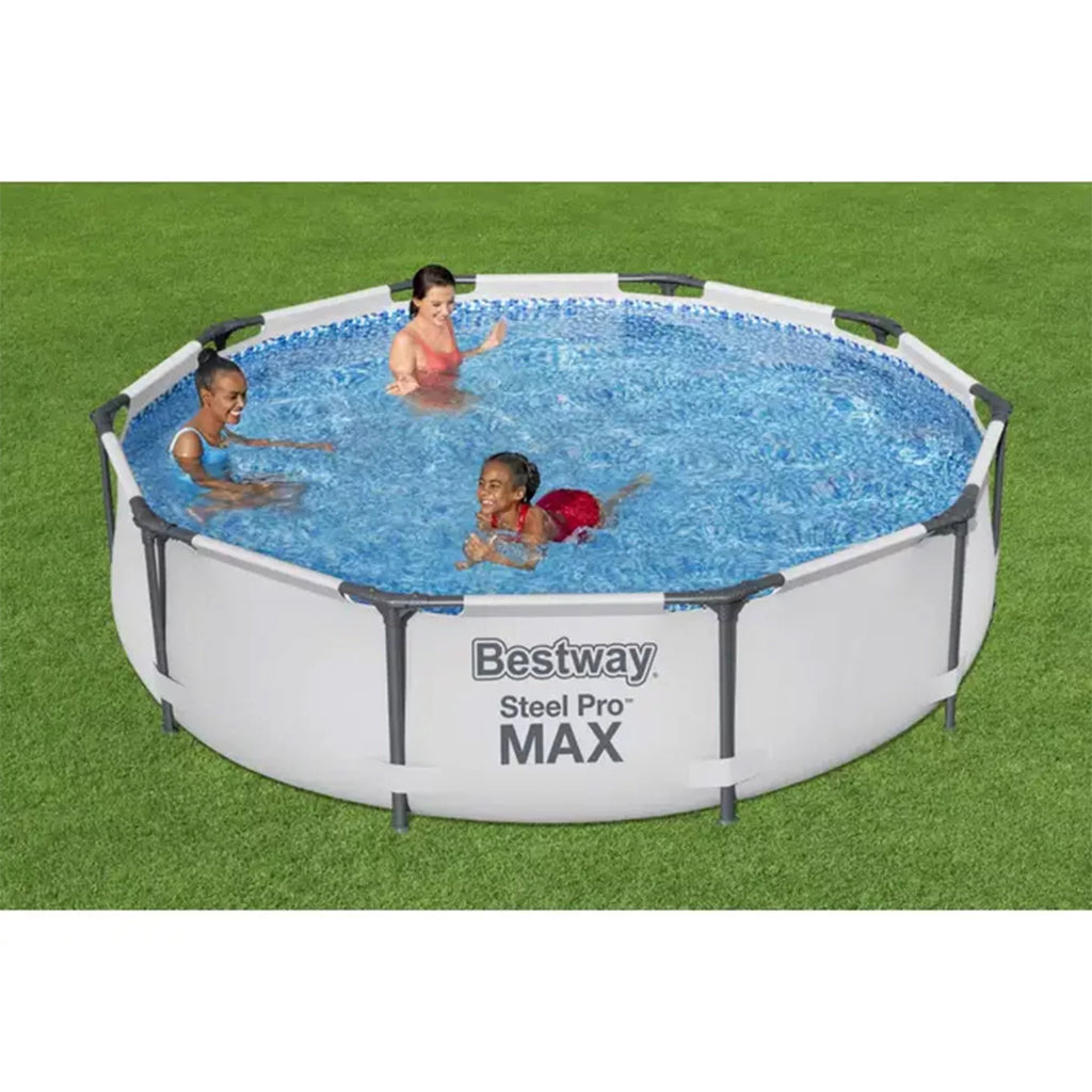 10'x30 Round Metal Frame Above Ground Swimming Pool with Pump M750