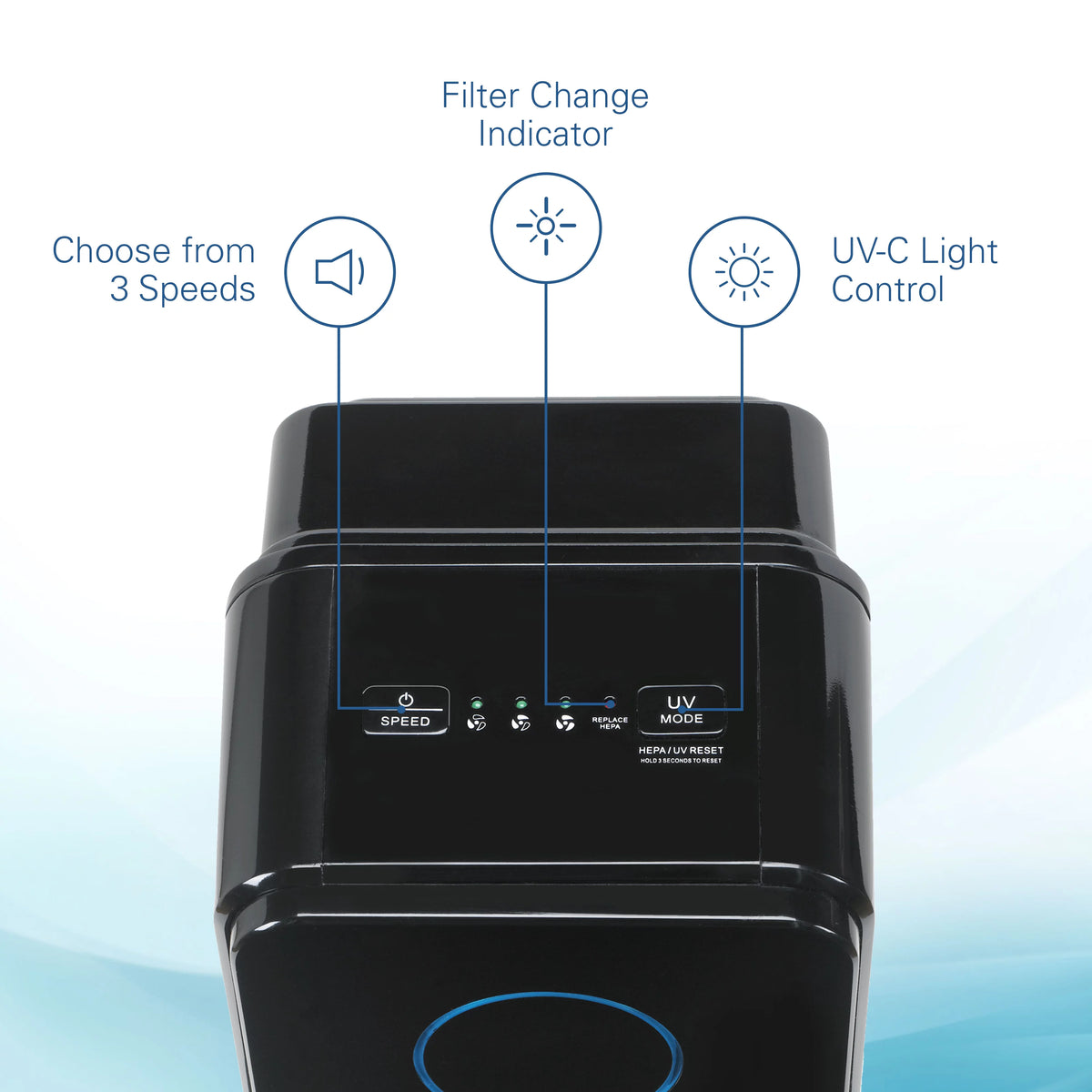 Black HEPA Air Purifier H3889