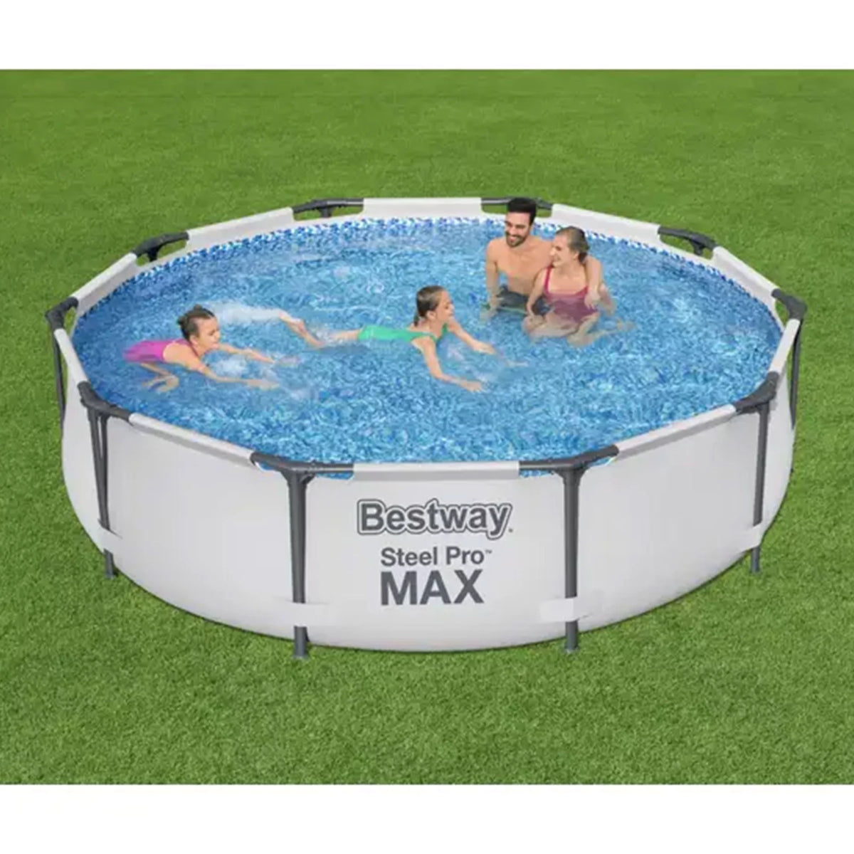 10'x30 Round Metal Frame Above Ground Swimming Pool with Pump M750