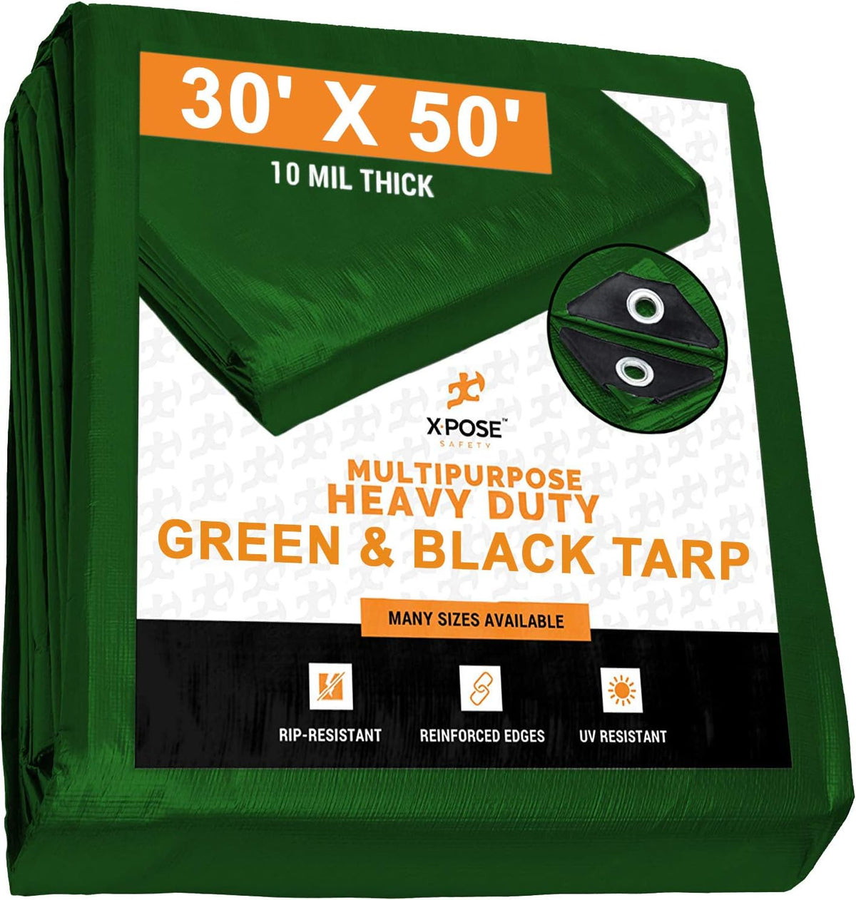 18' x 24' 10 Mil Waterproof Poly Tarp with Grommets Pack of 2 I783640