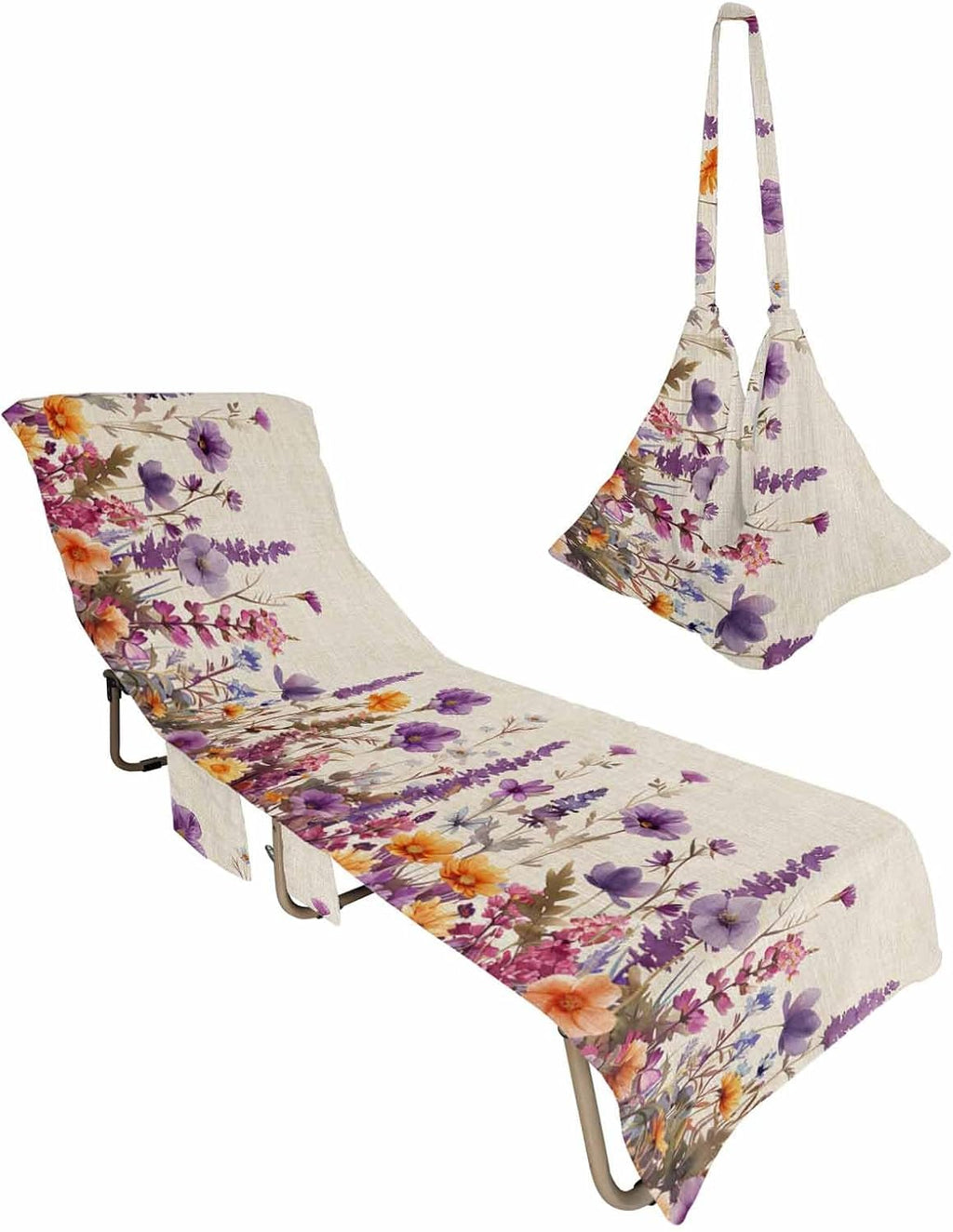 Beach Chair Cover with Side Pockets, 1 PCS C95369