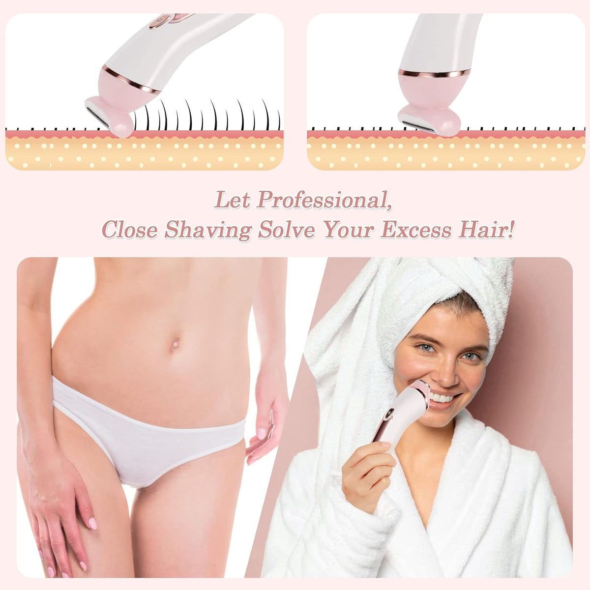 2-in-1 Rechargeable Electric Shaver for Women K83041