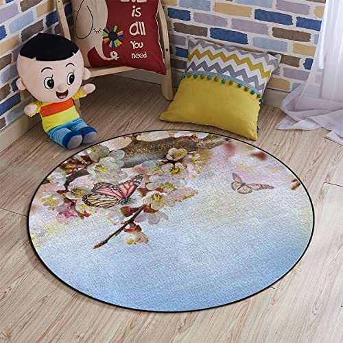Grey Charcoal Bamboo Chair Mat Diameter 43.3 in R696399
