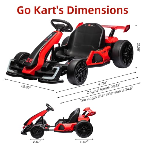 Red Electric Drift Go Kart with Adjustable Seat J672