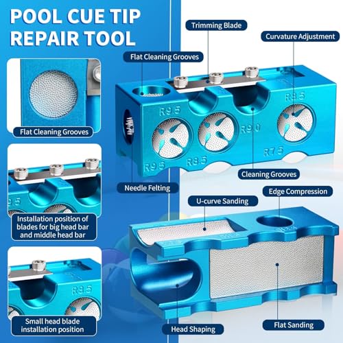 11-in-1 Aluminum Alloy Pool Cue Tip Shaper C7299