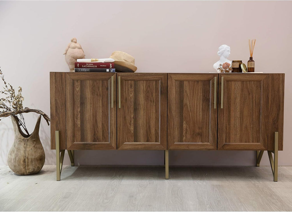 Walnut Mid Century TV Stand Media Console N6355