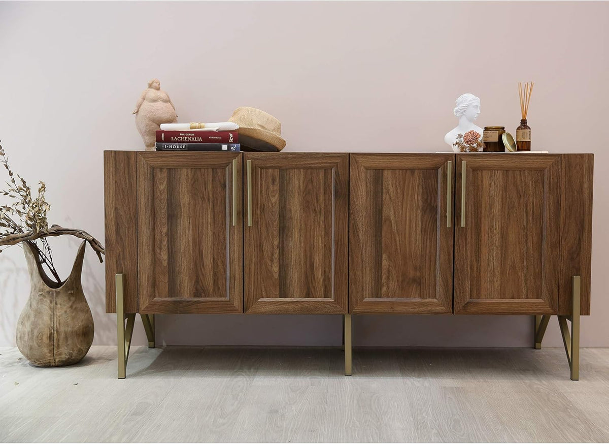 Walnut Mid Century TV Stand Media Console N6355