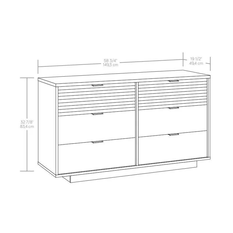 Oak 6 Drawer Engineered Wood Dresser N824972