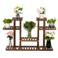 Wood Tall Tiered Plant Stand 4 Floors with 12 Seats T184