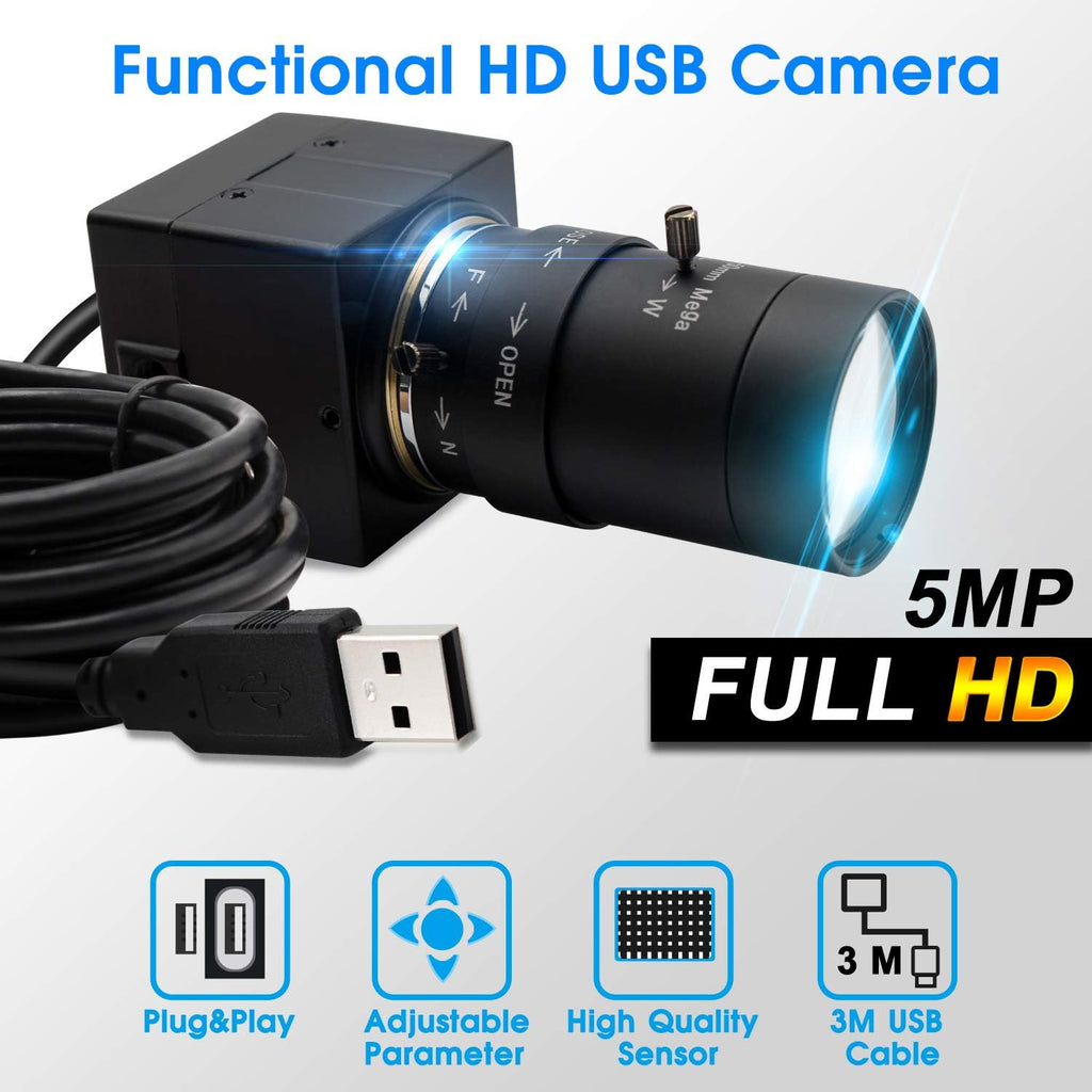 5-50mm Varifocal Lens USB Webcam 5 Megapixel with Aluminum Mini Case N618166