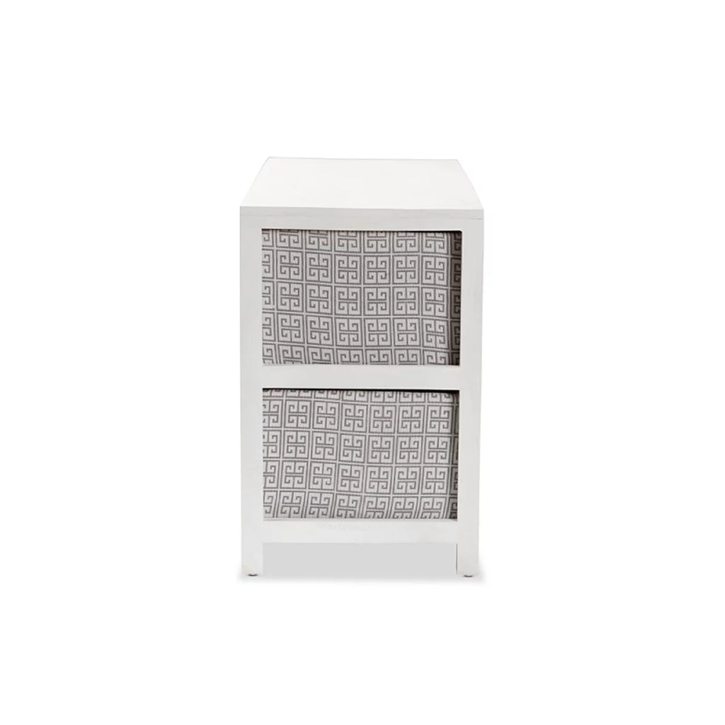White Finished Wood 4-Basket Storage Unit F166956