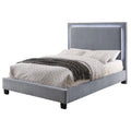 Gray Fabric King Bed with LED Lights W666039