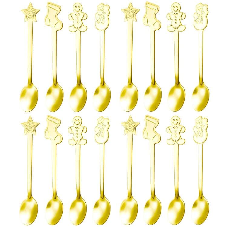 16 Pc Stainless Steel Christmas Spoons Set L978651