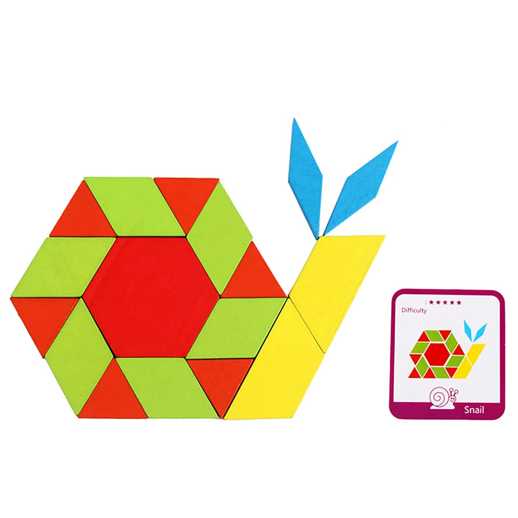 155 Pcs Wooden Pattern Blocks Set X658