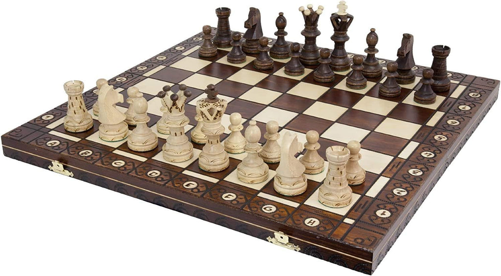 Handmade European Wooden Chess Set with 21 Inch Board T737120