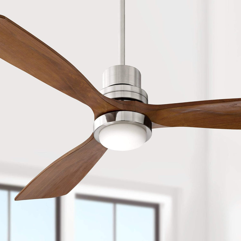 3 Blade Indoor Ceiling Fan with Light LED Remote Brushed Nickel C425950