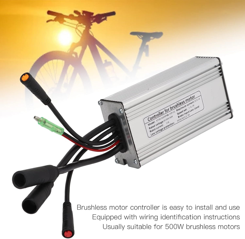 Motor Brushless Controller, 36V/48V 22A Waterproof Sine Wave Motor Controller for 500W Motor E-Bike Y5067