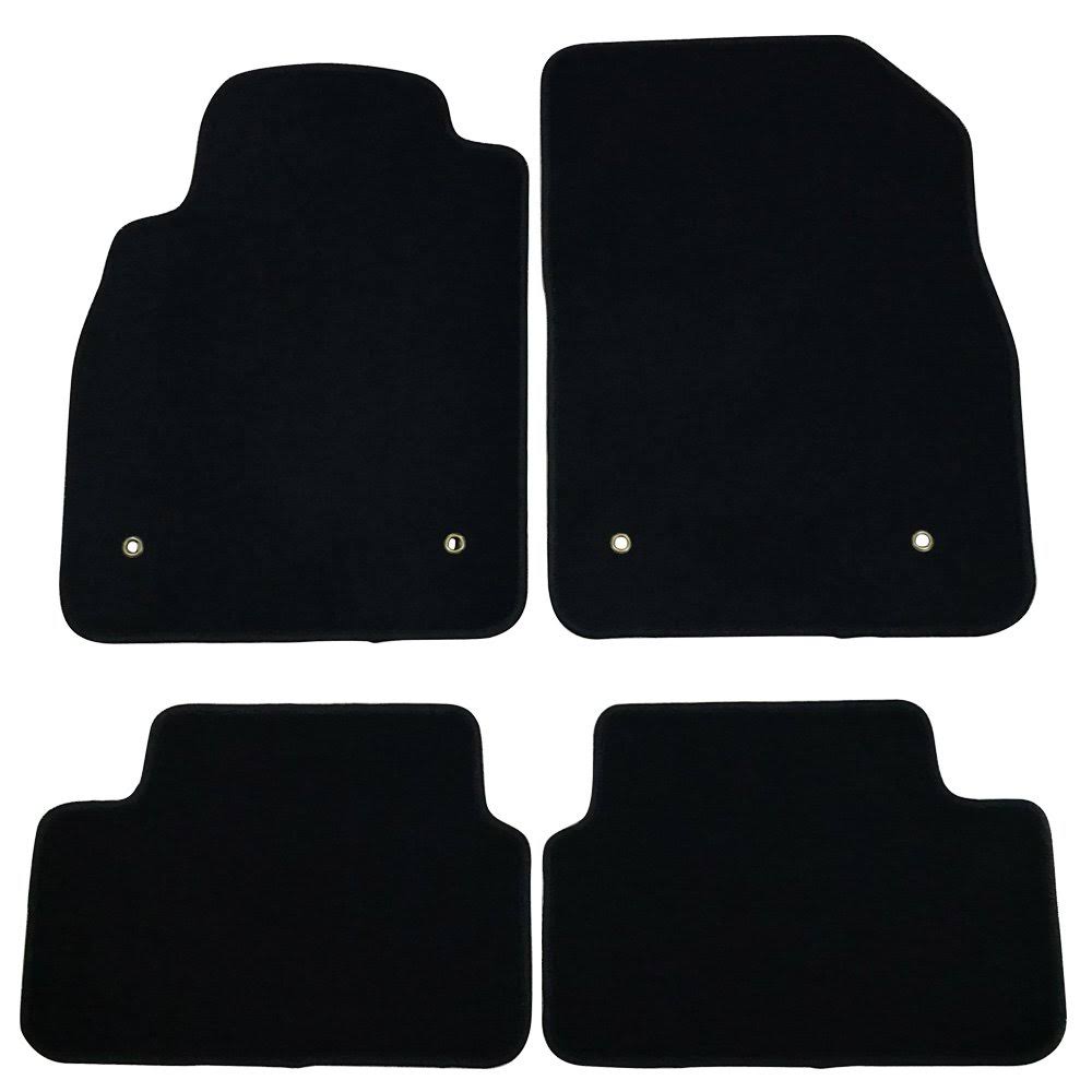 Black Nylon Car Floor Mats Front Rear 4pcs A32954