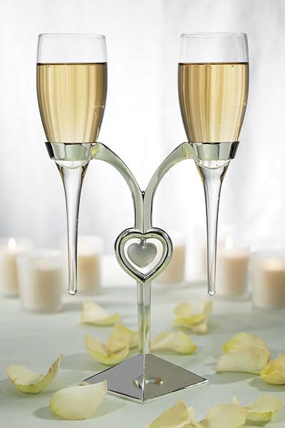 Glass Flutes with Silver Stand R20987