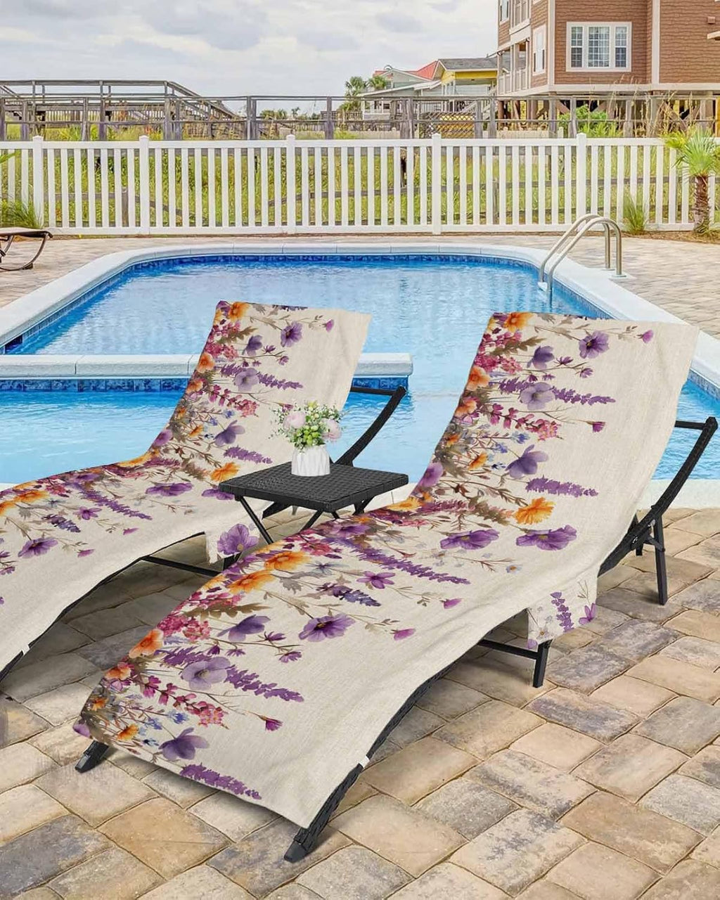 Beach Chair Cover with Side Pockets, 1 PCS C95369
