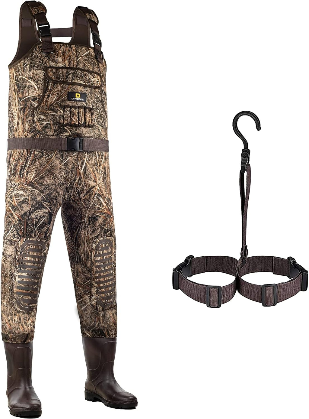 Waterproof Neoprene Camo Chest Waders with Boots F8671