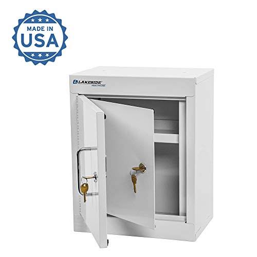 Beige Double Door Locking Cabinet with Adjustable Shelf L52354