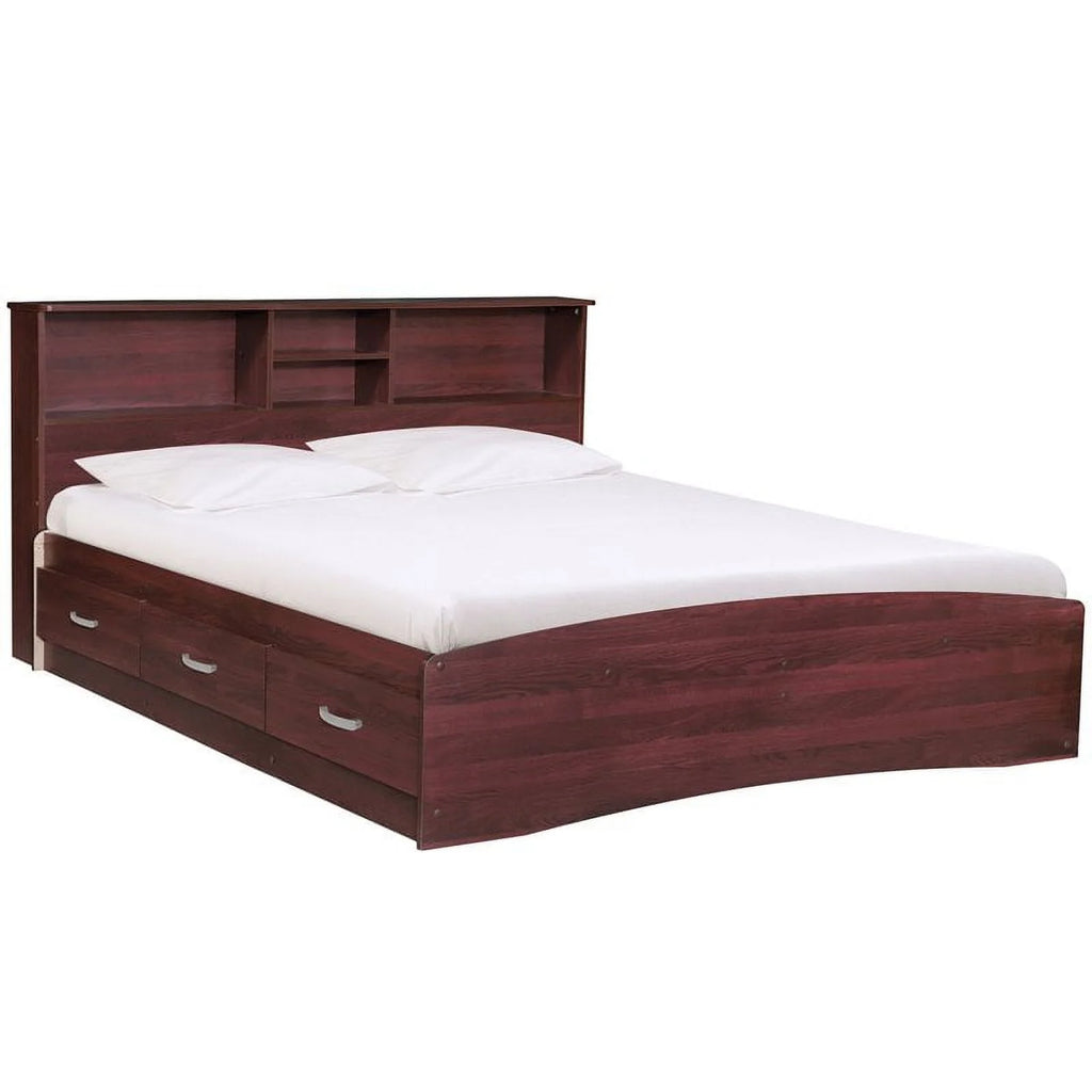 Queen Captains Bed and 5-Drawer Tall Chest Wardrobe 2-Piece Set F95686