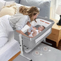 3 in 1 Travel Bedside Bassinet with Wheels, Height Adjustable, with Mosquito Nets R108
