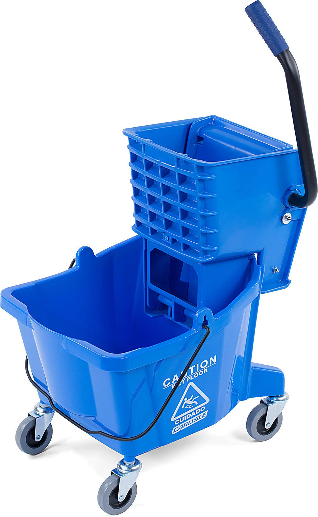 26 Quart Blue Mop Bucket with Side Press Wringer L362042