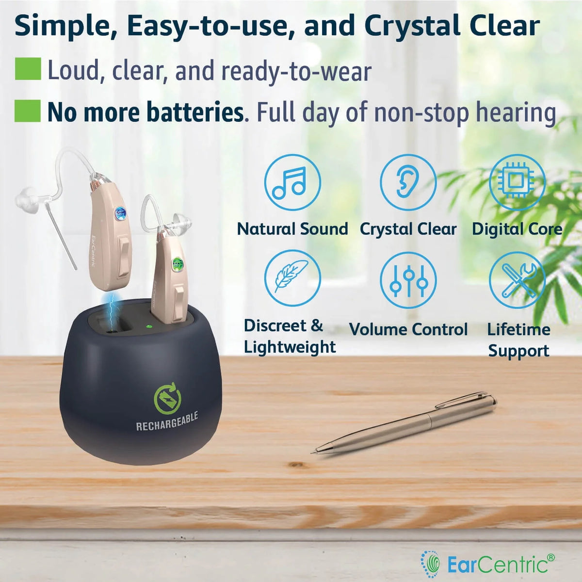 Rechargeable Behind-the-Ear Beige kit (2pc) I3193