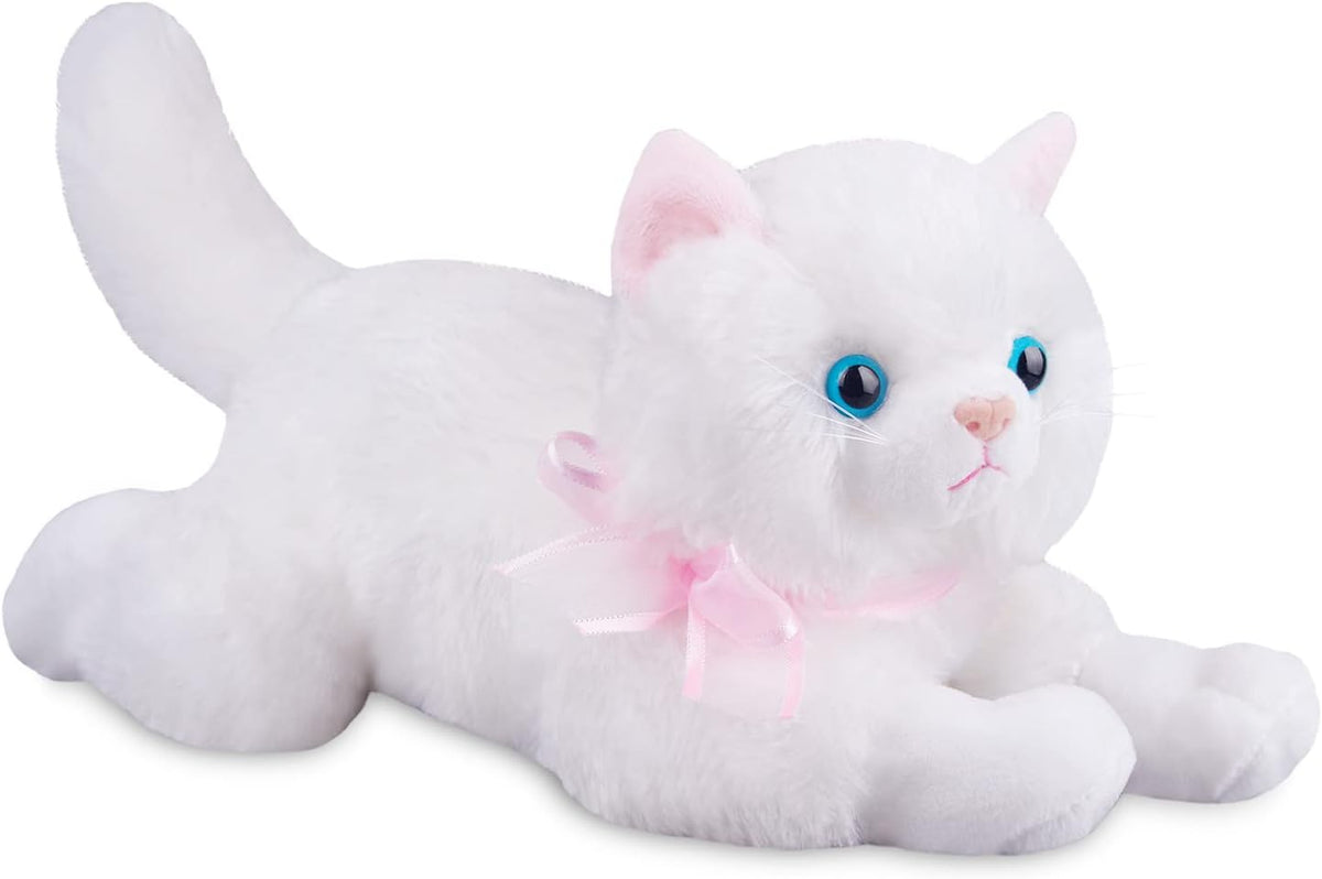 White Plush Cat Stuffed Animal Toy Set C67090