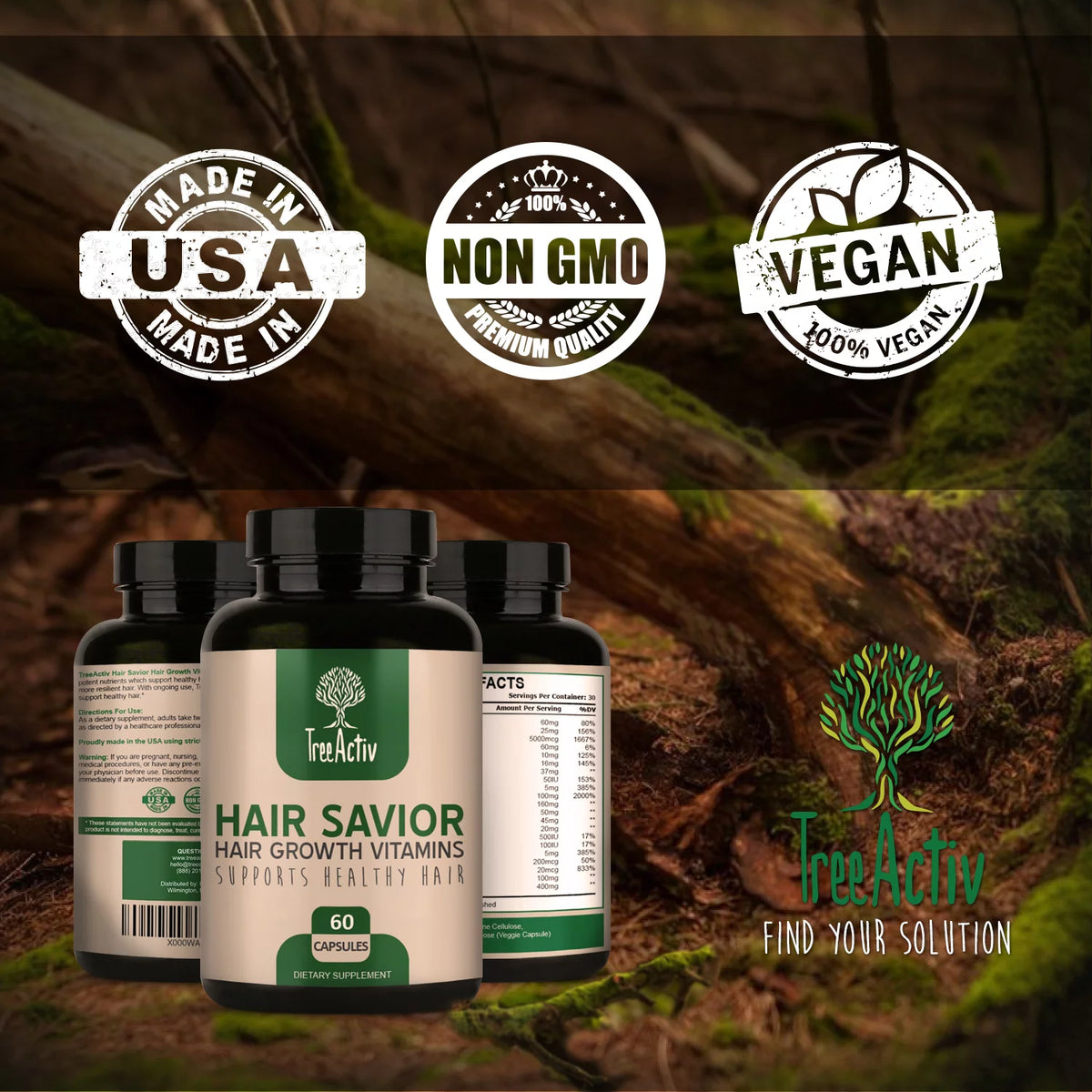 60 Capsules Hair Growth Supplement W94370