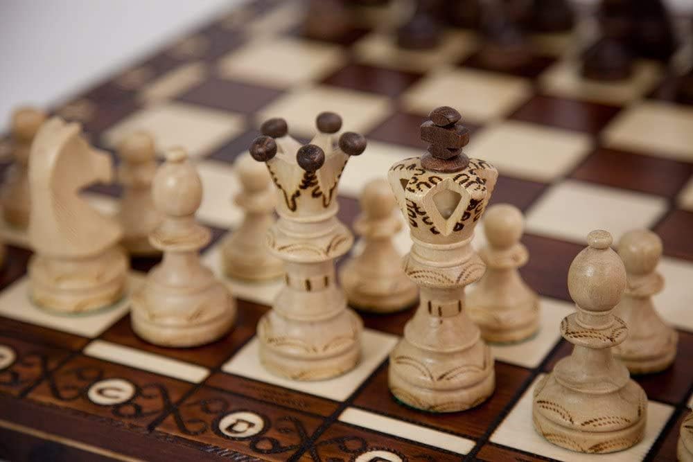 Handmade European Wooden Chess Set with 21 Inch Board T737120