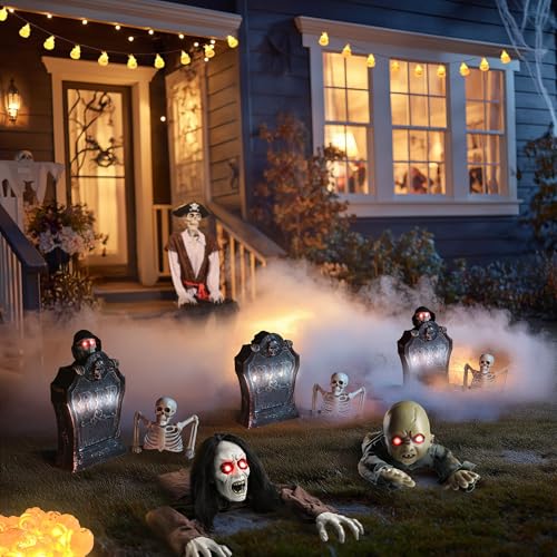 Zombie Groundbreaker with Scary Sound & LED Flashing Eyes Outdoor Decoration K8720
