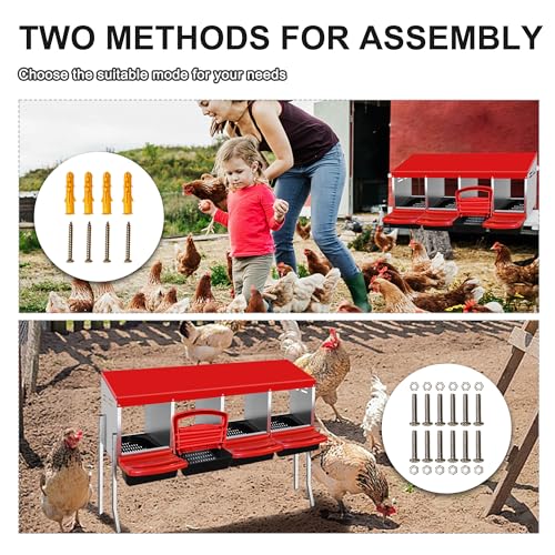 4 Compartment Heavy Duty Chicken Nesting Boxes with Perch Y575337