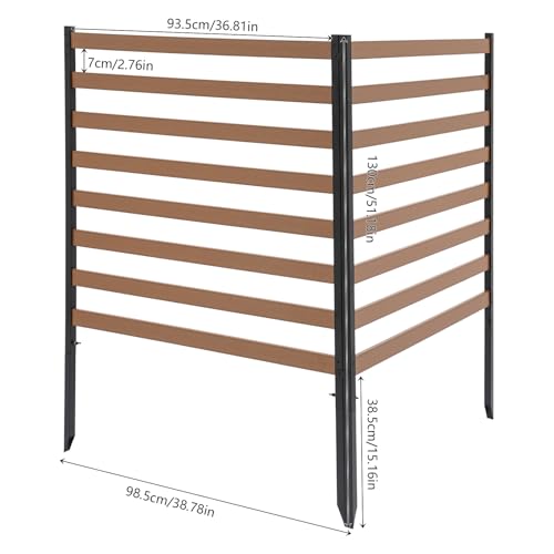Brown 2 Panels 39"W x 51"H Privacy Screens Fence Panel H8457