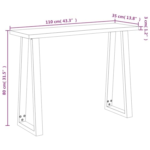 Solid Wood Acacia Console Table with Live Edge H2792