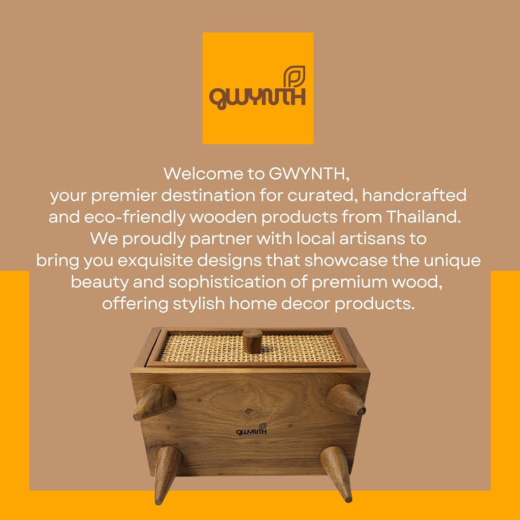 Teak Rattan Wood Desk Drawer M652753