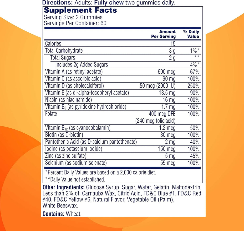 120 Count Immunity Multivitamin Gummies U99051