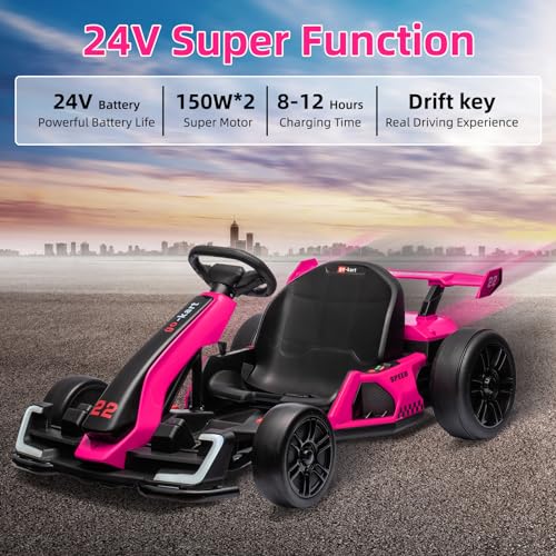 Red Electric Drift Go Kart with Adjustable Seat J672