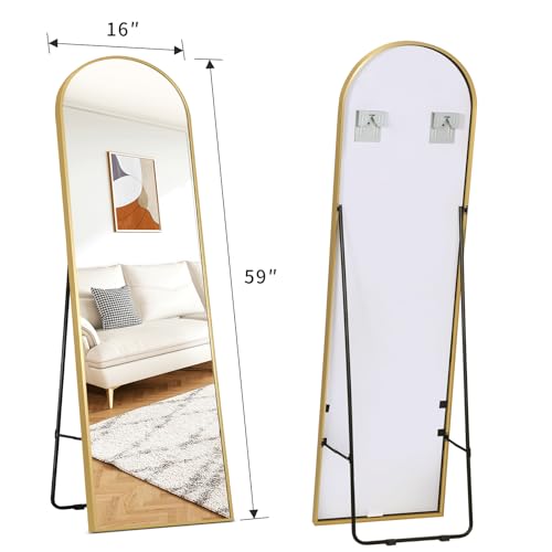 Black Aluminum Alloy Full-Length Floor Mirror H954