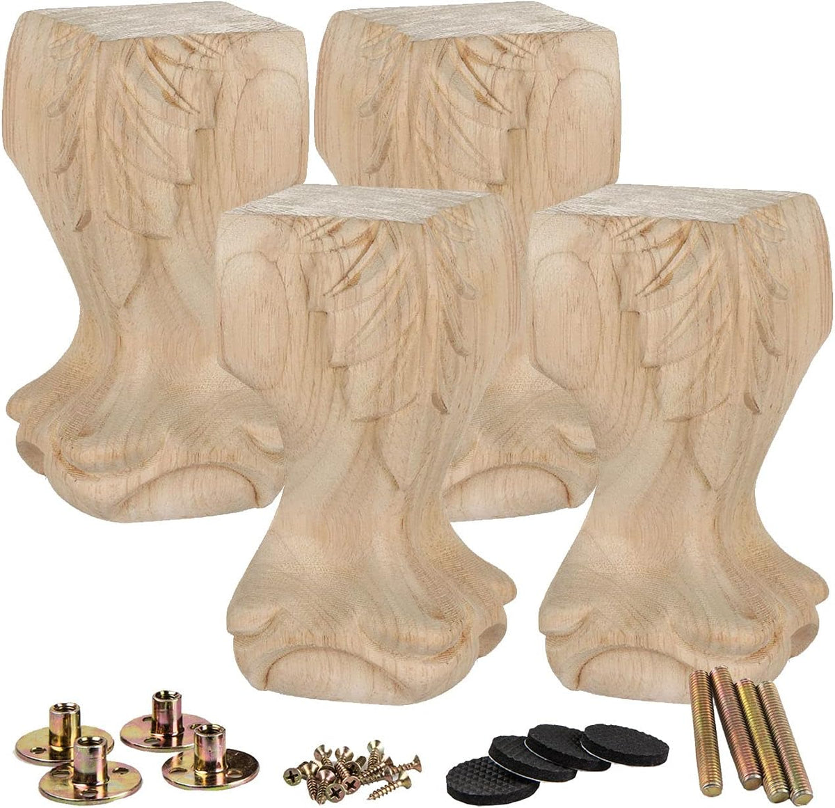 16 inch Set of 4 Solid Wood Furniture Legs G733